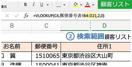 イメージ：②検索範囲