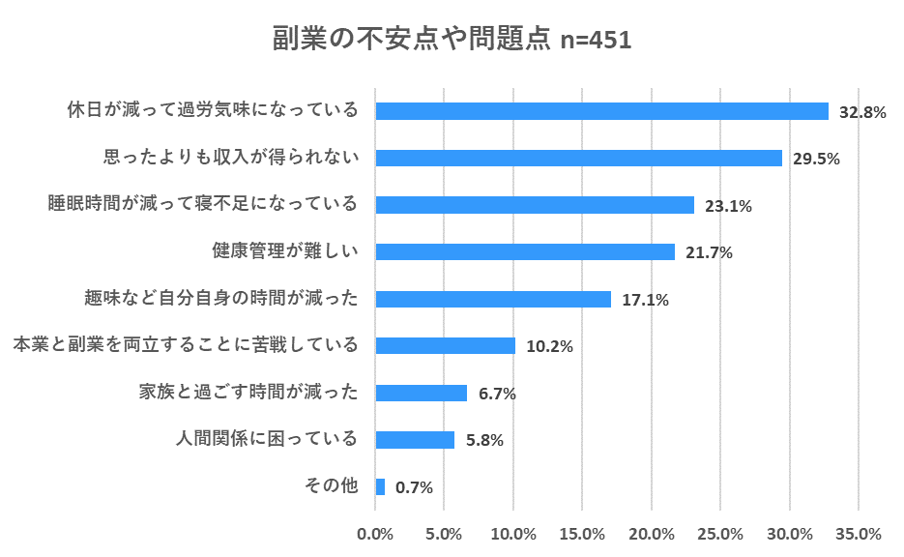 副業の不安点や問題点