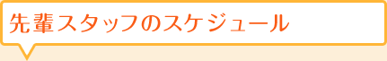 先輩スタッフのスケジュール